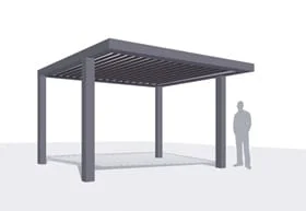 Pergola avec des poteaux déportés