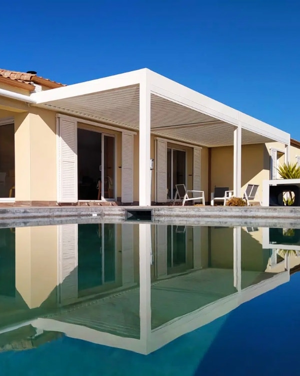 Double pergola - 3 stores et leds intégrées