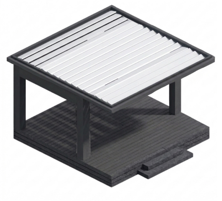 Pergola à poteaux déportés